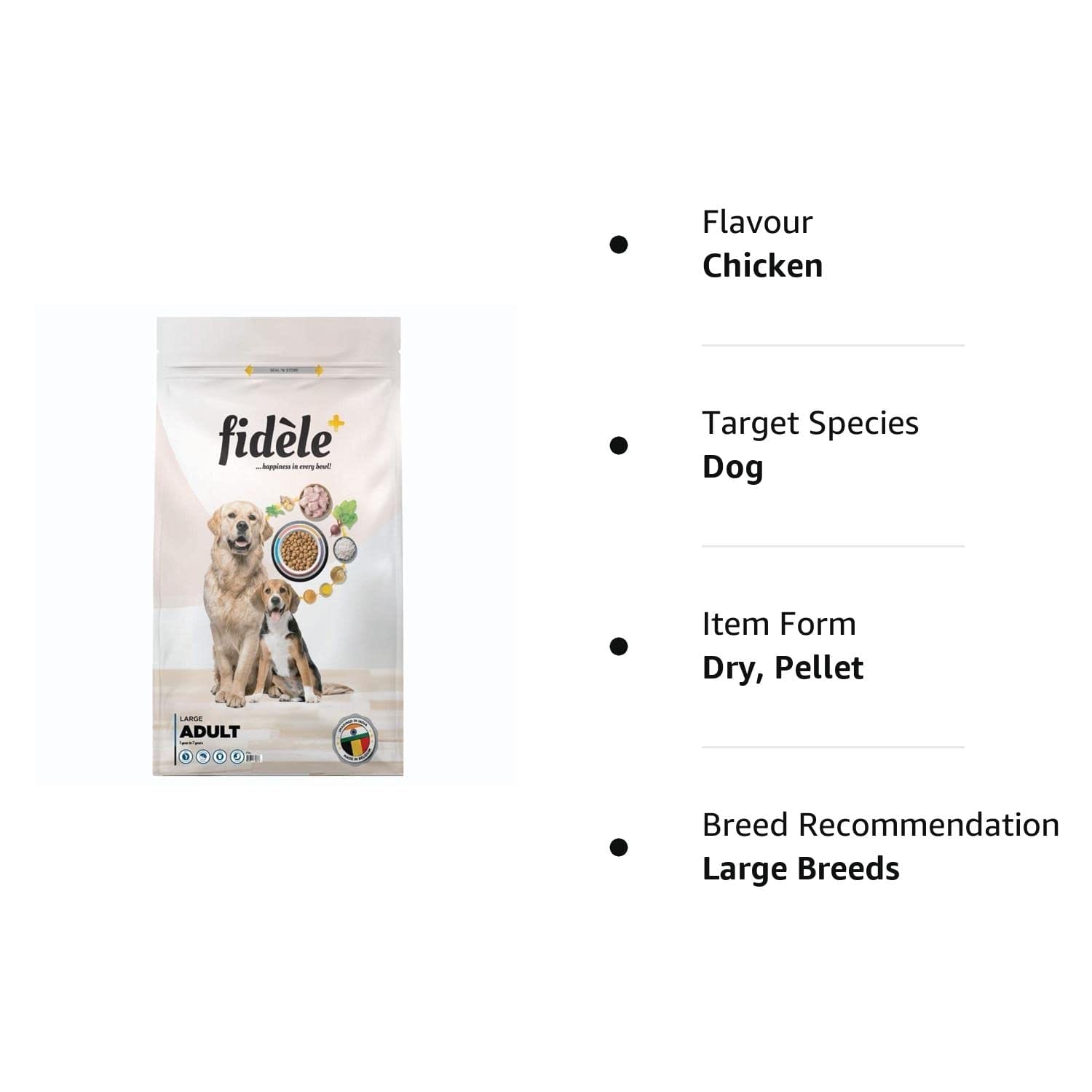 Fidele Adult Large Breed Dry Dog Food Chicken with Natural Ingredients | No Soy | No Wheat | - Image 2