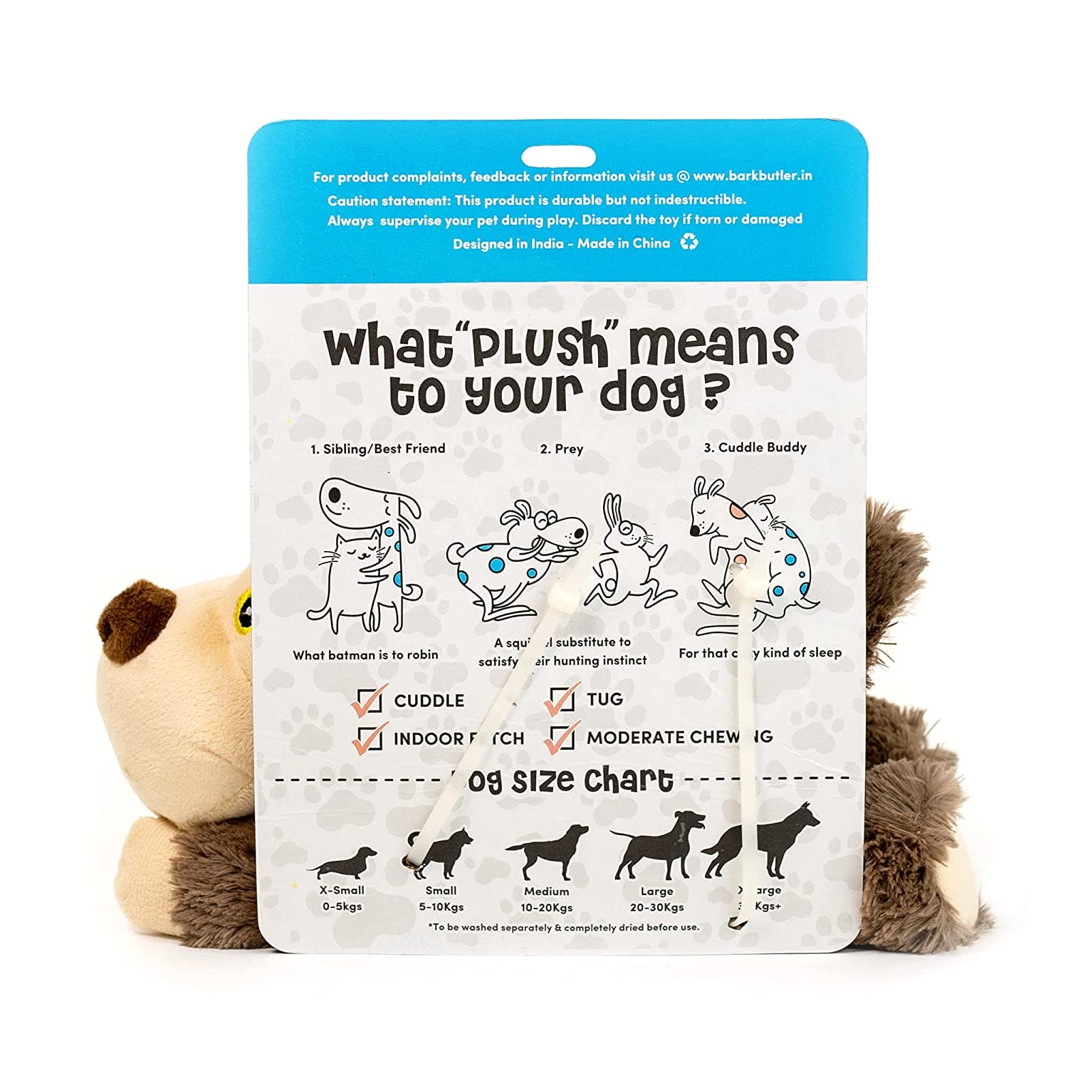 Barkbutler's BOH The Bear Soft Squeaky Plush Dog Toy - Image 3