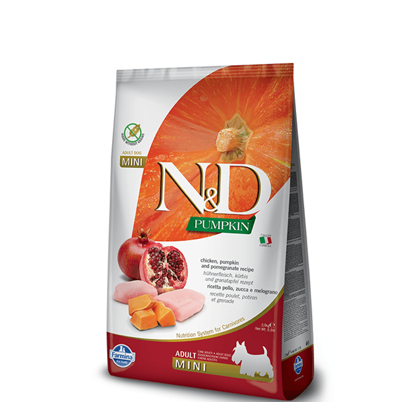 Farmina N&D Pumpkin Grain Free Chicken & Pomegranate Adult Mini Breed Dog Food