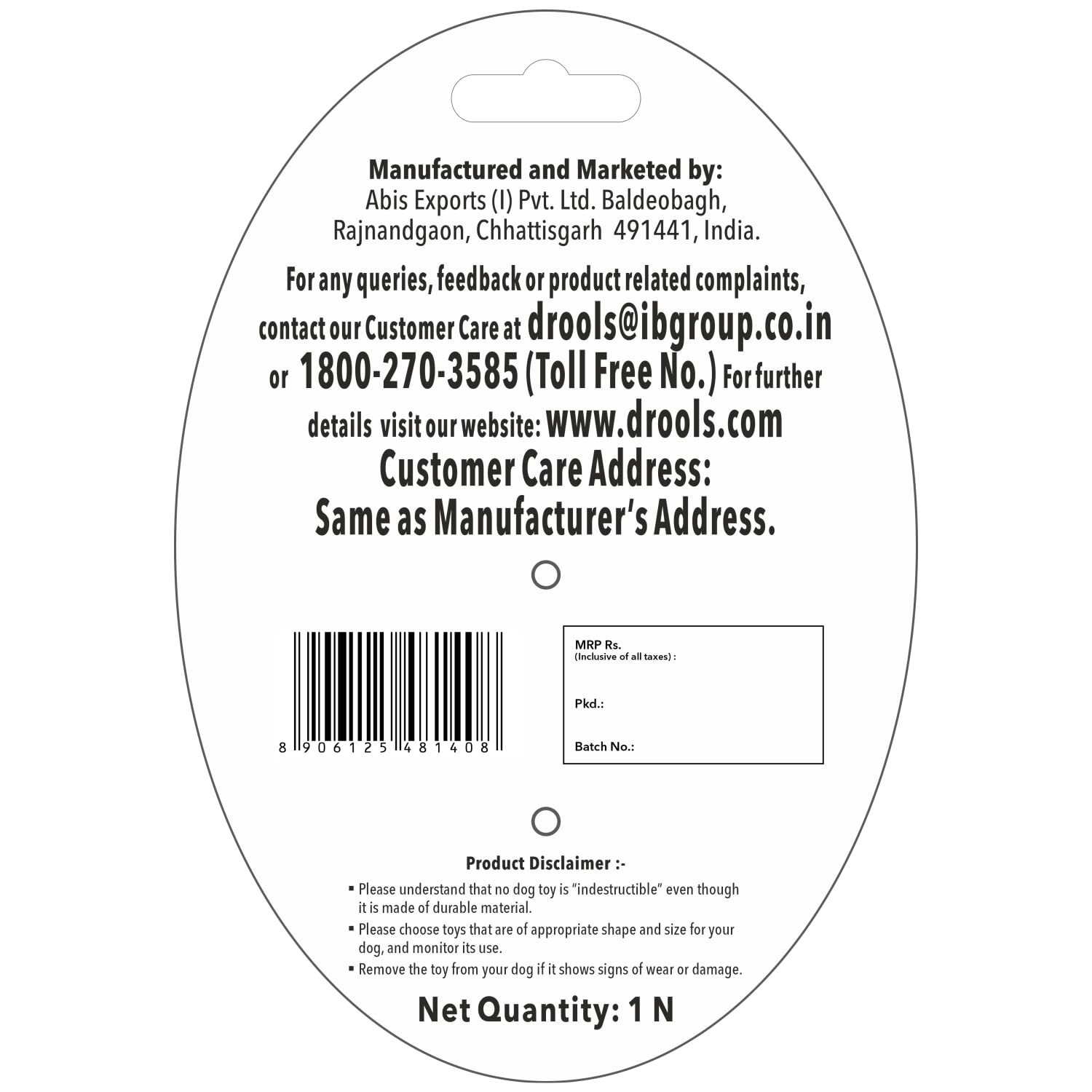 Drools Non-Toxic Rubber Hole Ball Chew Toy, Puppy/Dog Teething Toy - 3 inches - Image 3