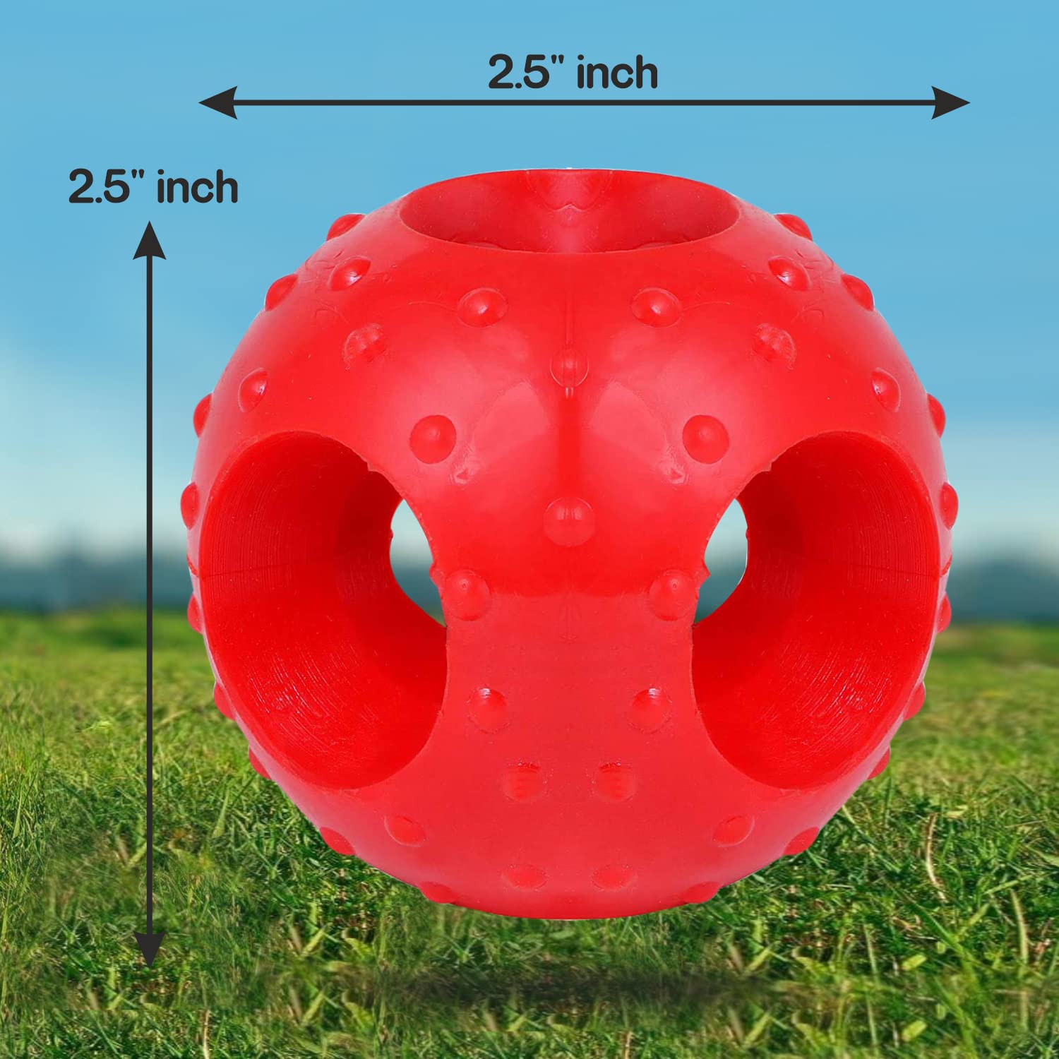 Drools Non-Toxic Rubber Hole Ball Chew Toy, Puppy/Dog Teething Toy - 3 inches
