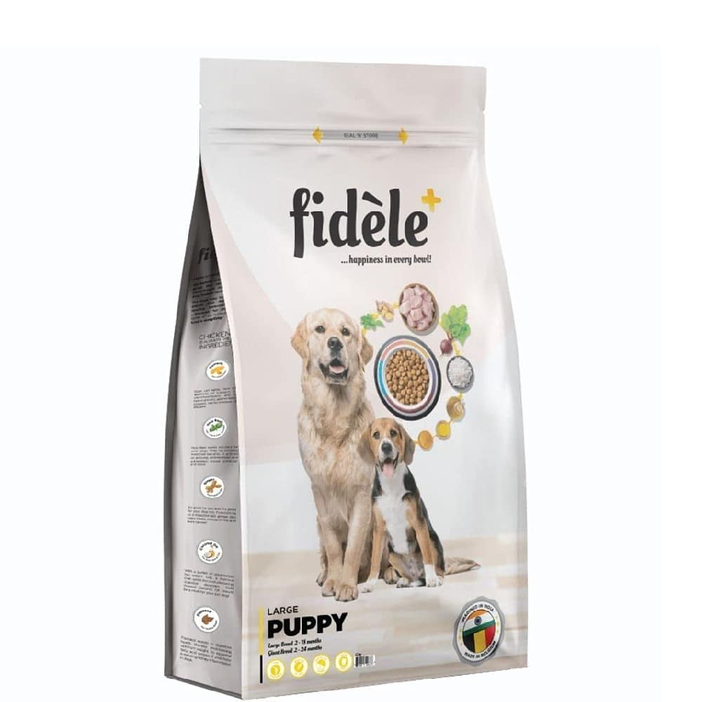 Fidele+ Dry Dog Food for Large Breed Puppies, Chicken Recipe with Natural Ingredients