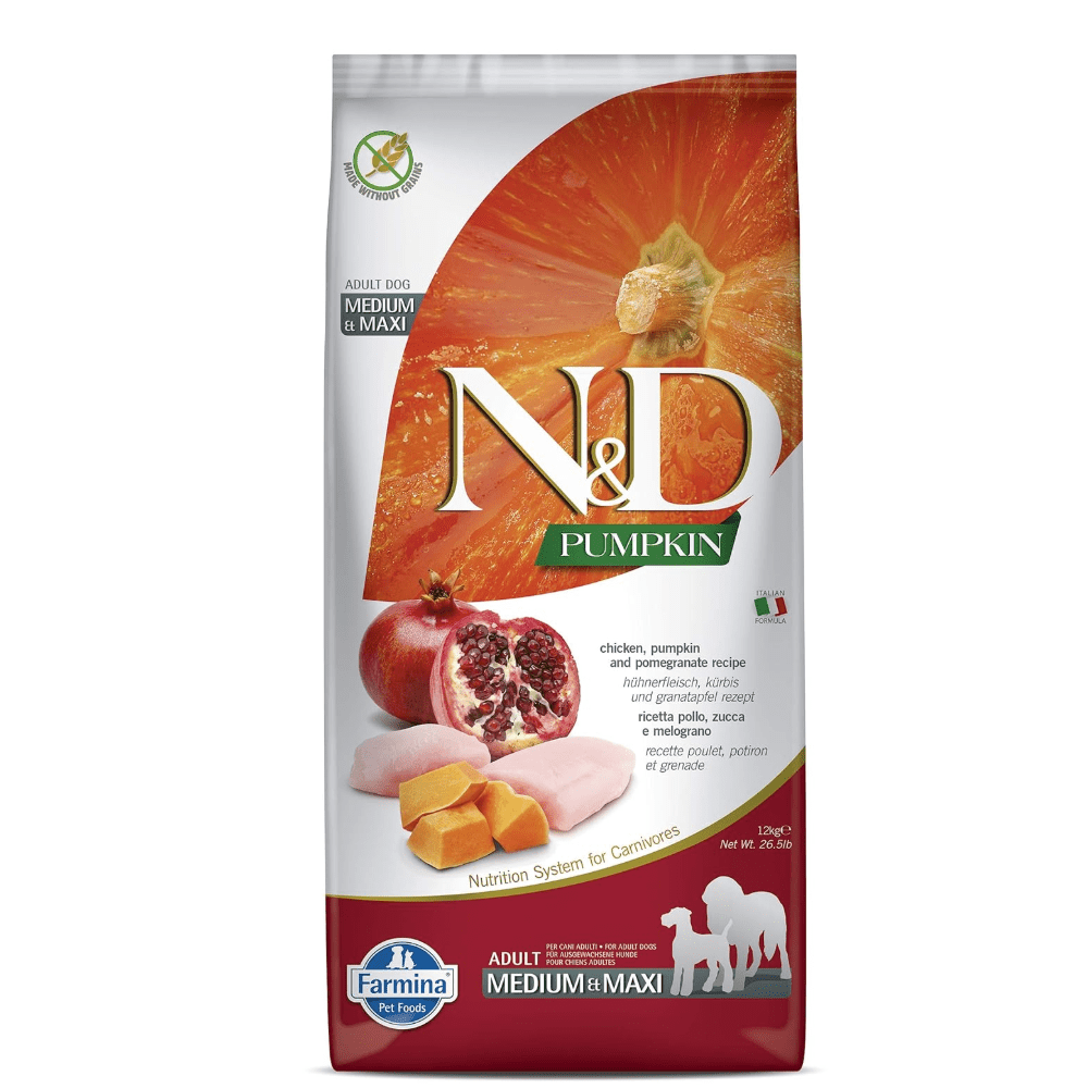 Farmina N&D Pumpkin Grain Free Chicken & Pomegranate Adult Medium & Maxi