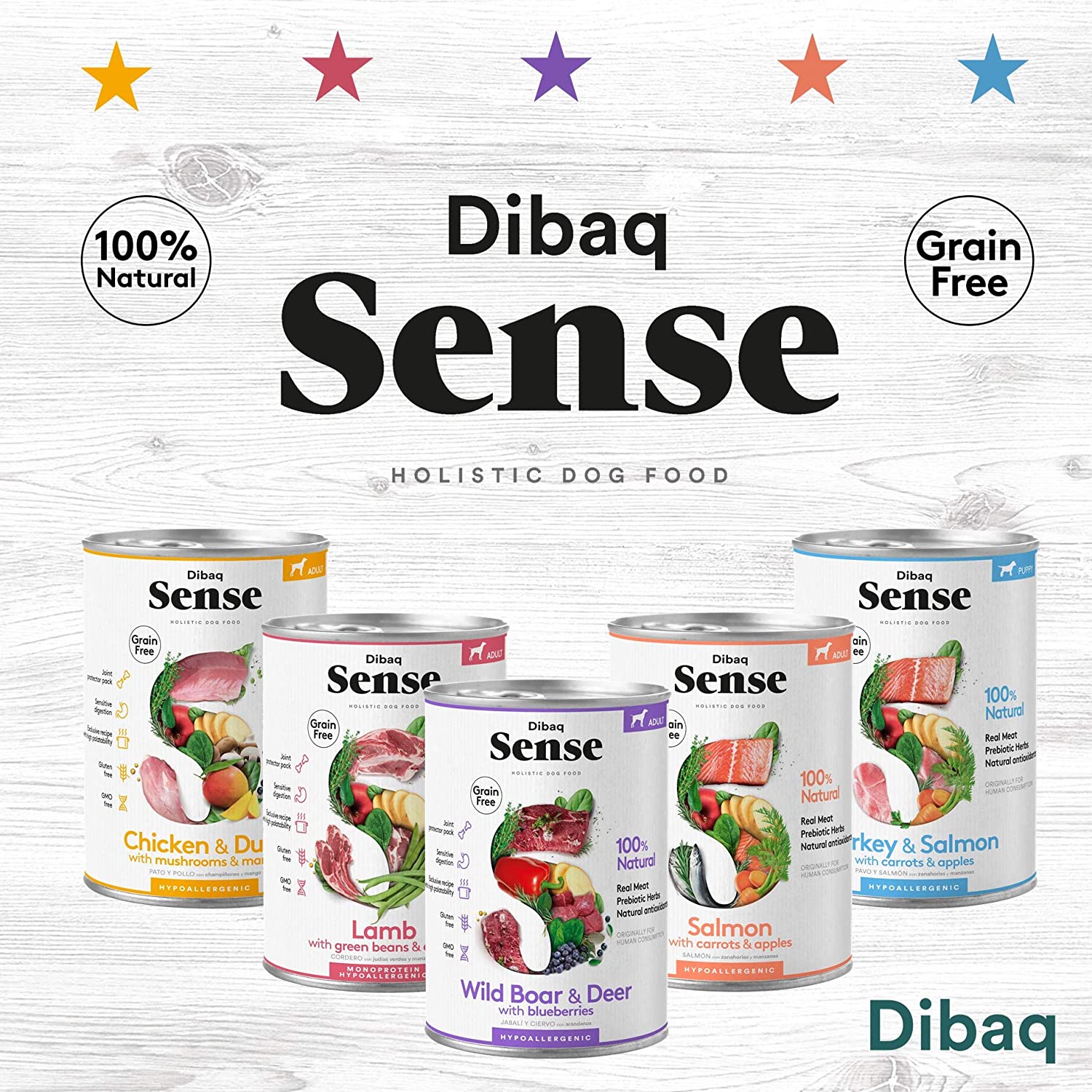 Dibaq Sense Grain Free Salmon with Carrots & Apples Hypoallergenic Adult Wet Dog Food 380g - Image 2